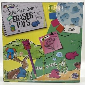 4/$20 ARTSKILLS Make Your Own Eraser Pals Craft Kit Clay And Tools Included 5+